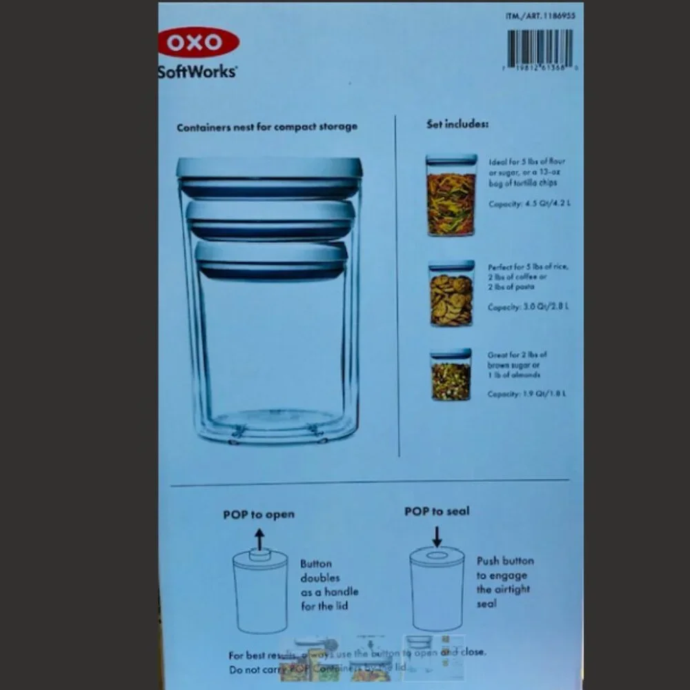 OXO Softworks 3 Piece POP Canister Set